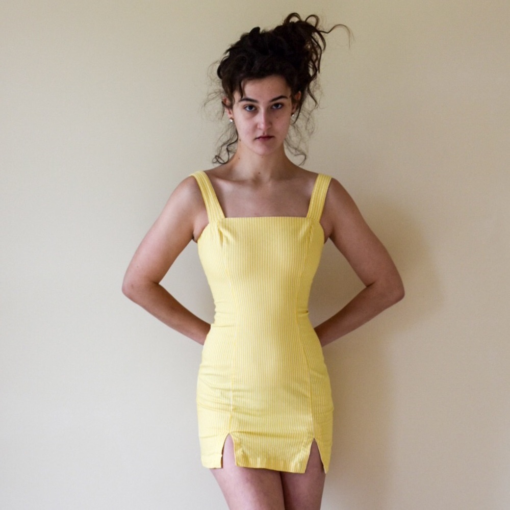 Yellow striped dress